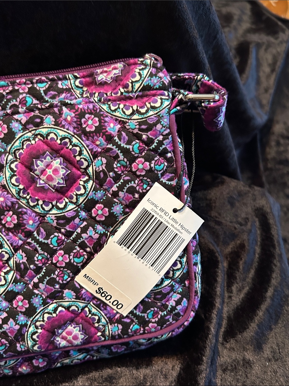 Vera Bradley Purple Floral Quilted Crossbody - Picture 9 of 10